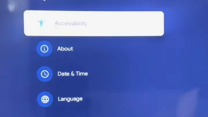 Google TV settings screen used to find the device MAC address for hotspot WiFi access